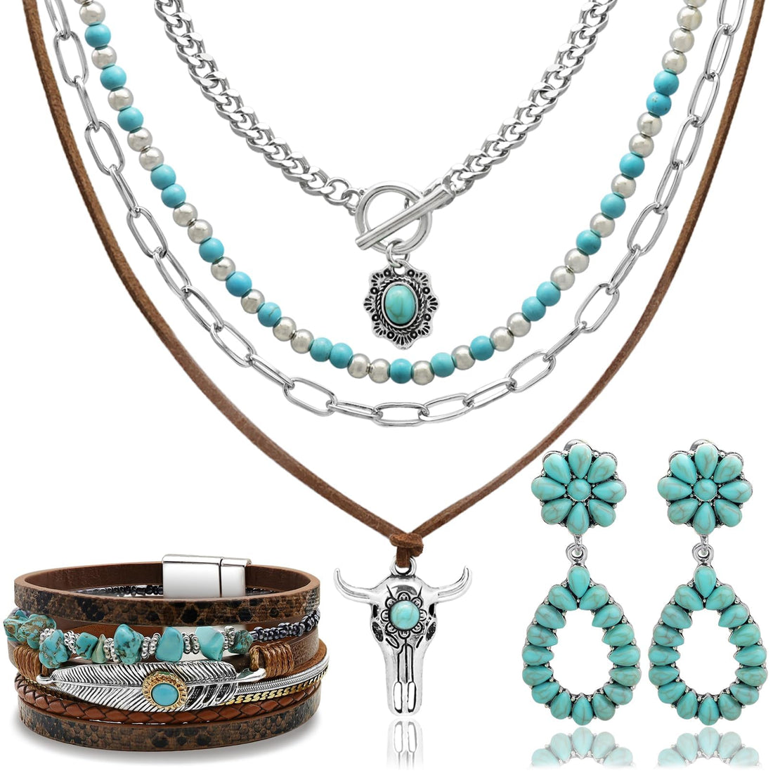 Western Turquoise Jewelry Set