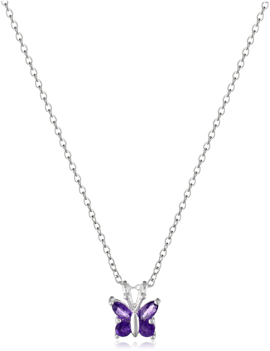 Amethyst Butterfly Pendant Necklace