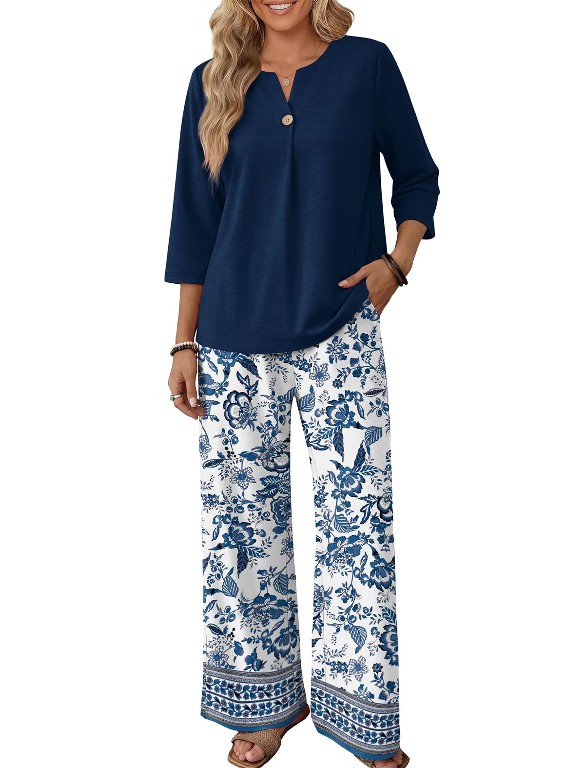 3/4 Sleeve Lounge Set