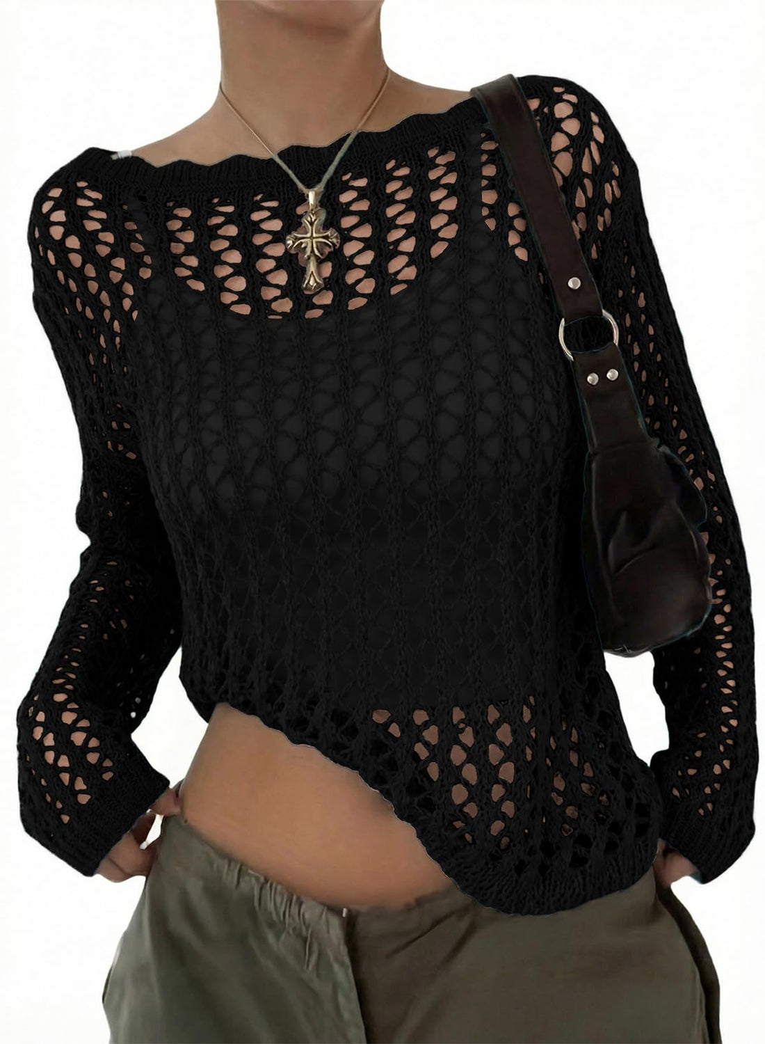 Off-Shoulder Crochet Top