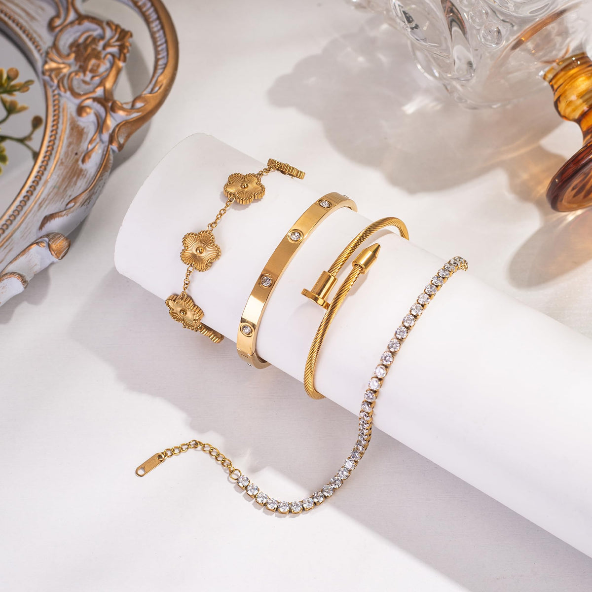 18K Gold-Plated Love Bangle Set