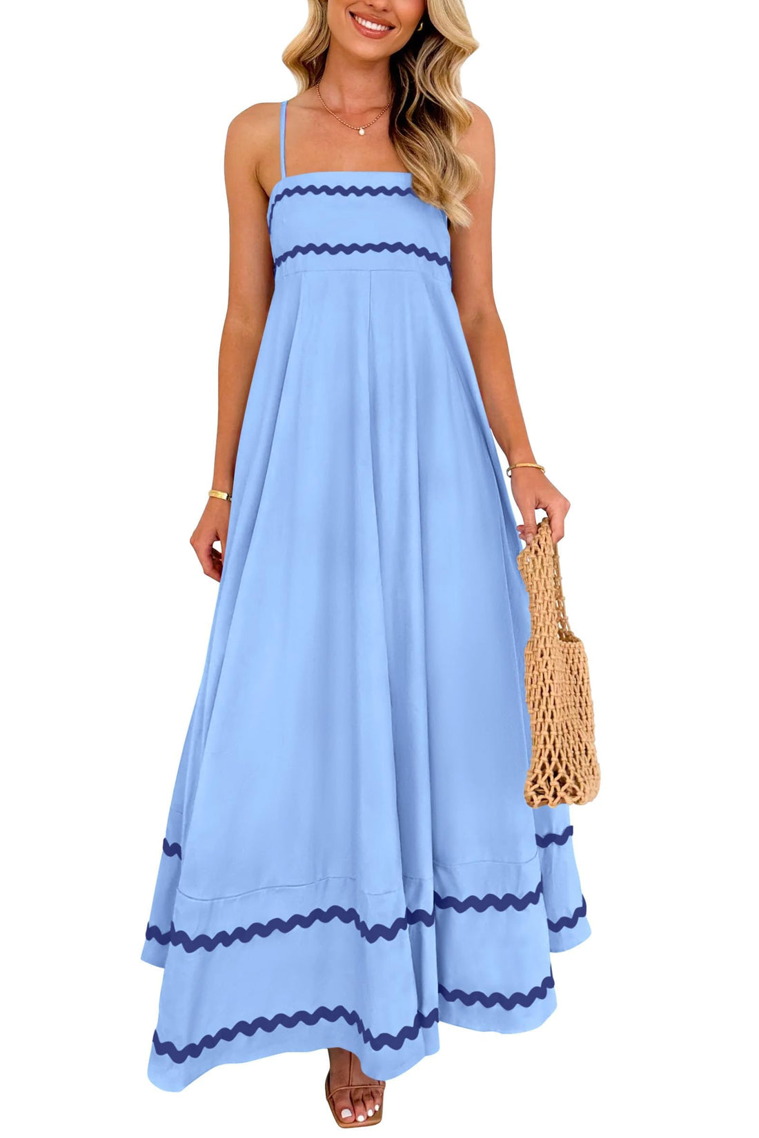 Ruffle Spaghetti Strap Maxi Dress