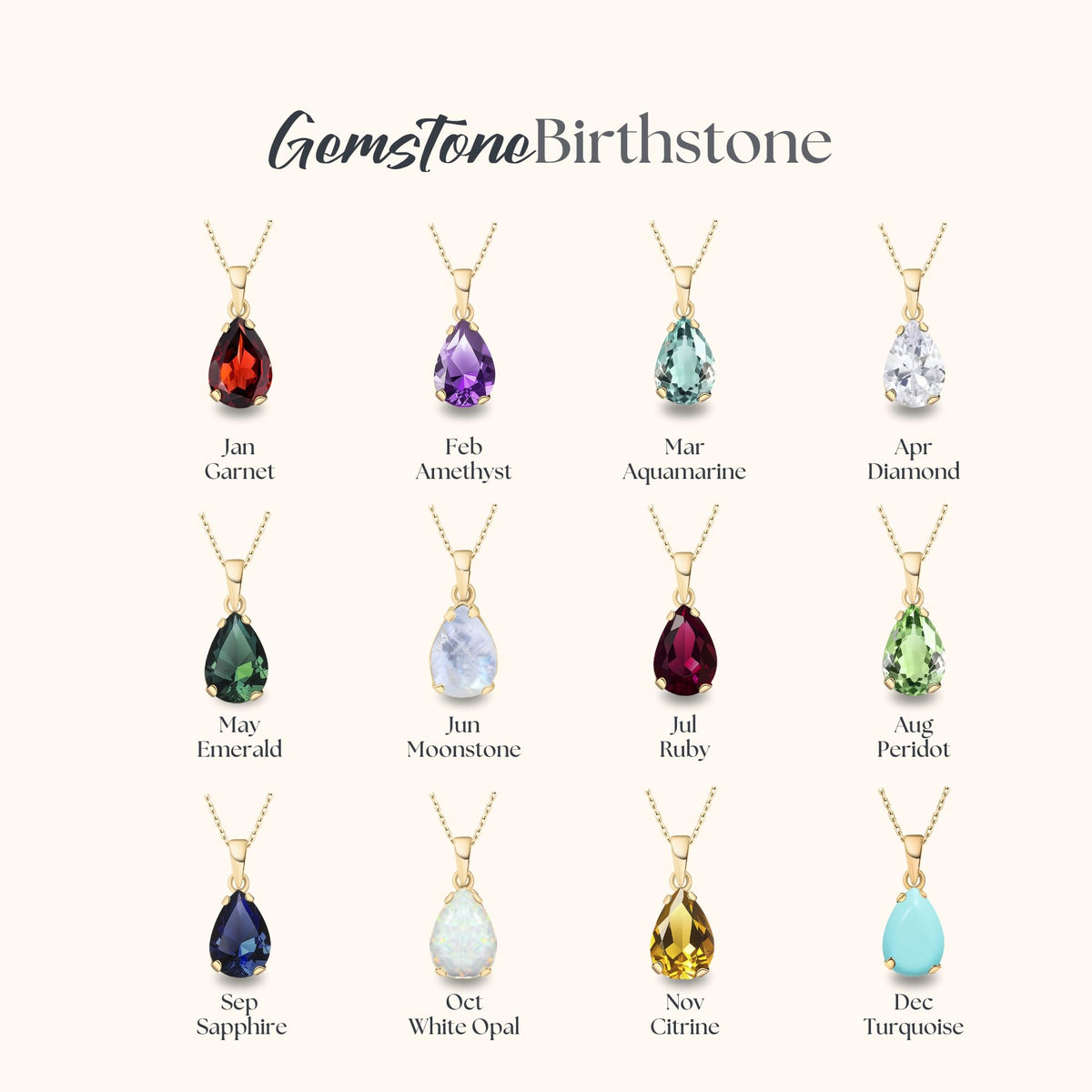 14K Gold-Plated Opal Teardrop Necklace