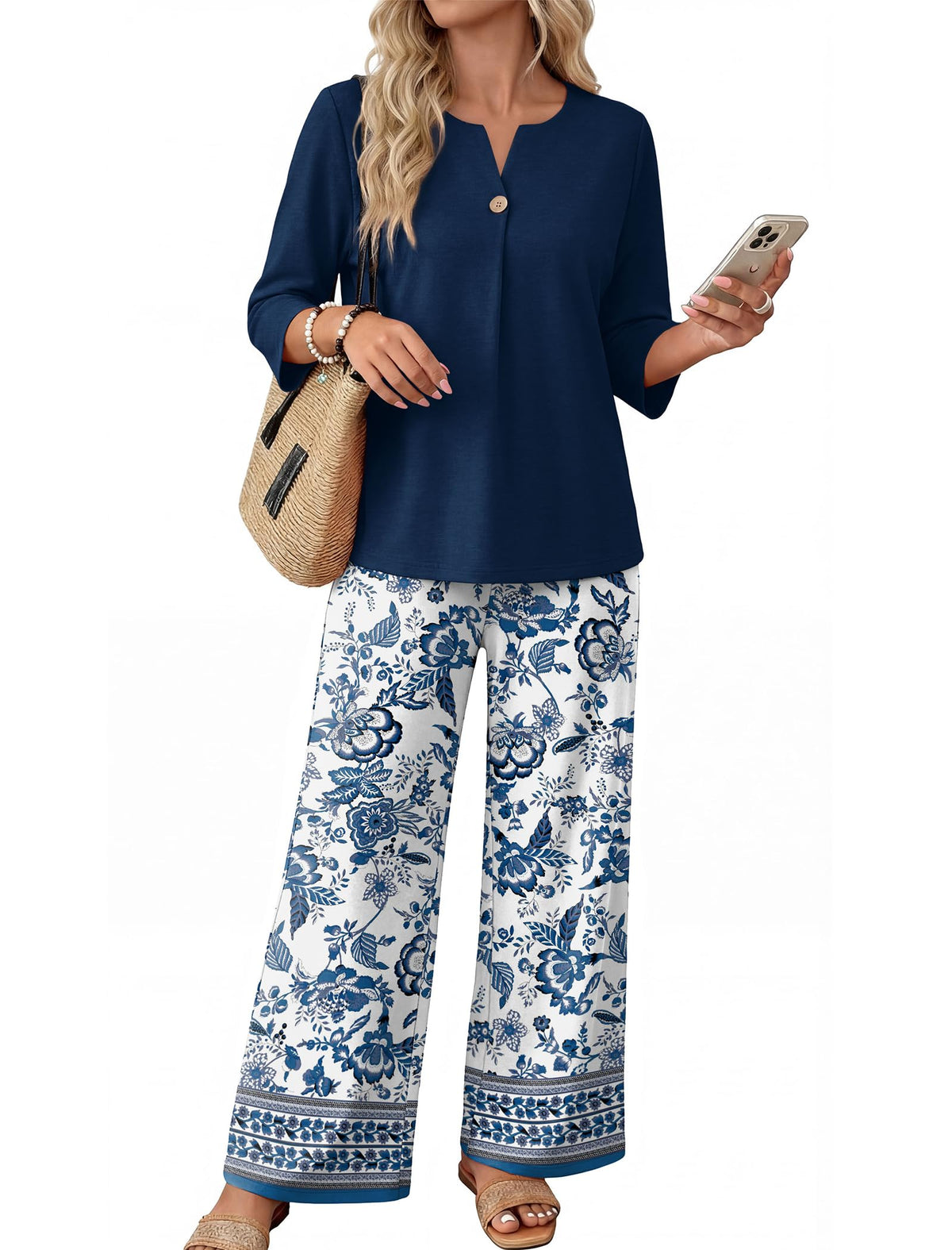 3/4 Sleeve Lounge Set