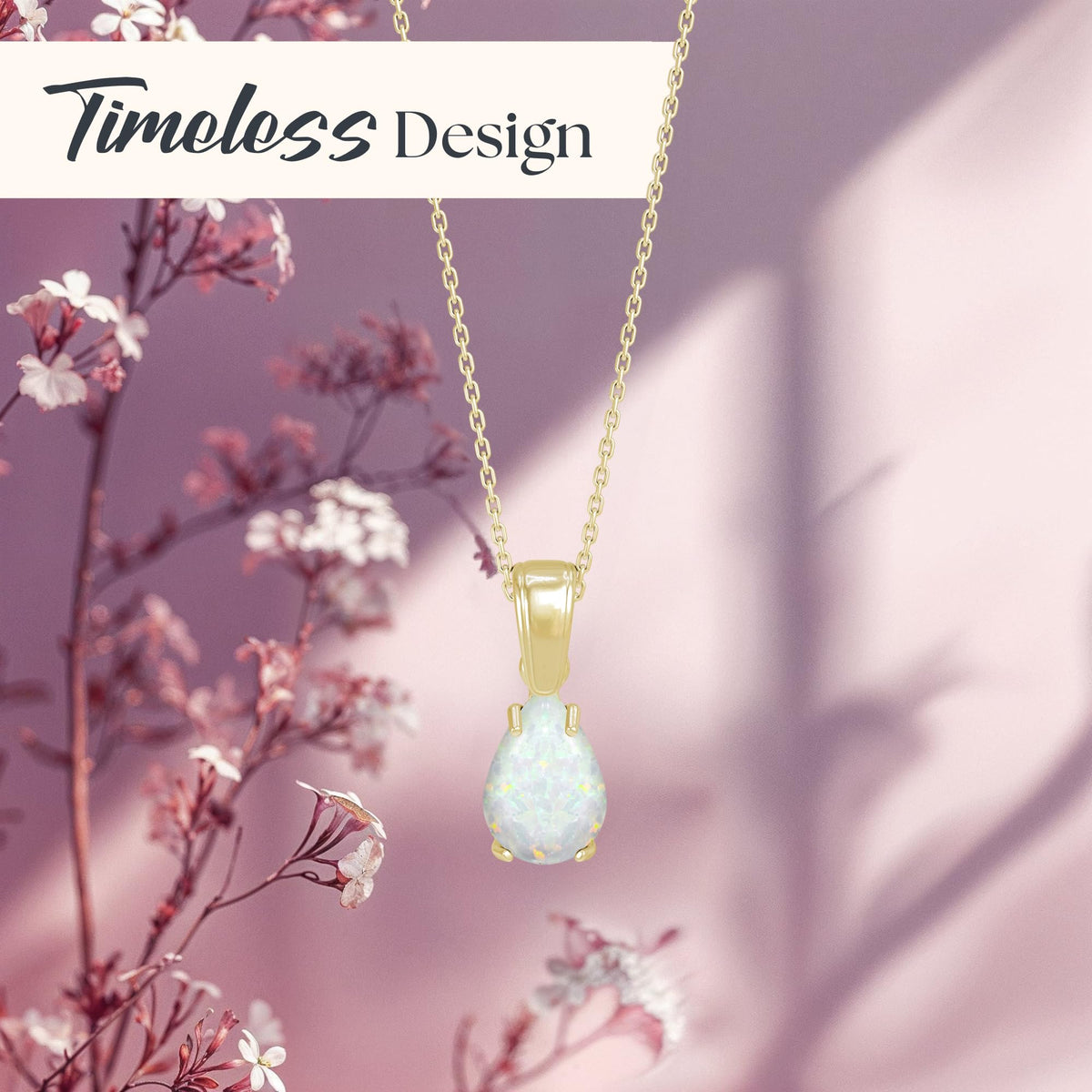 14K Gold-Plated Opal Teardrop Necklace