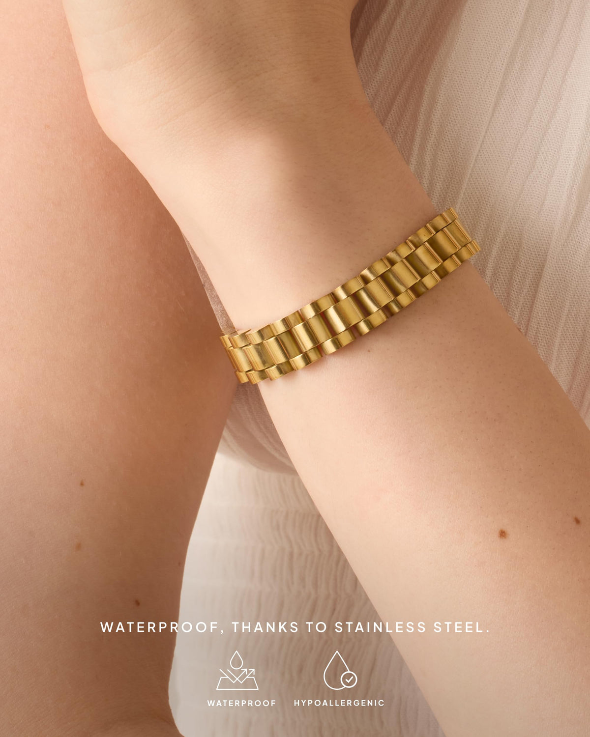 14K Gold-Plated Two-Tone Chunky Bracelet