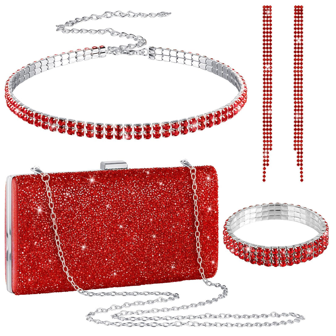 Clutch & Jewelry Set (Set of 4)