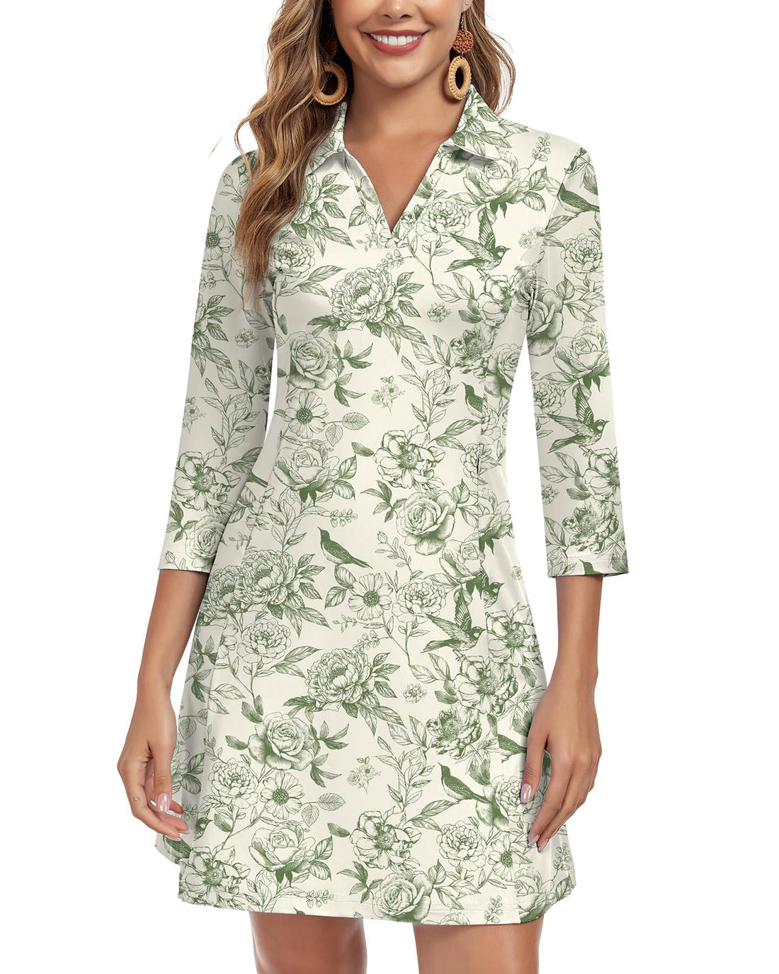 Three-Quarter Sleeve Sun Dress