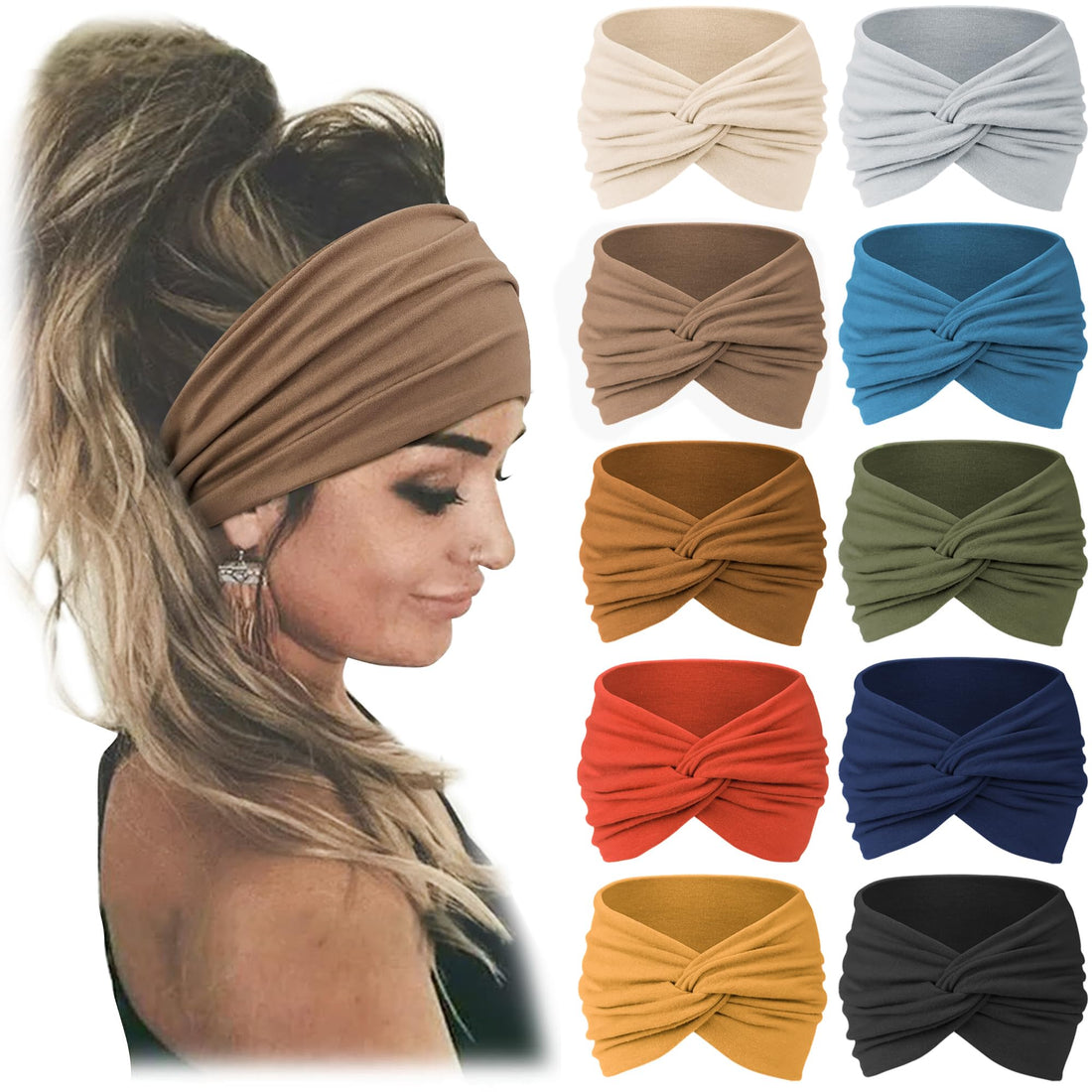 Non-Slip Turban Headband (Set of 10)