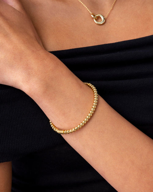 14K Gold-Plated Beaded Ball Bangle