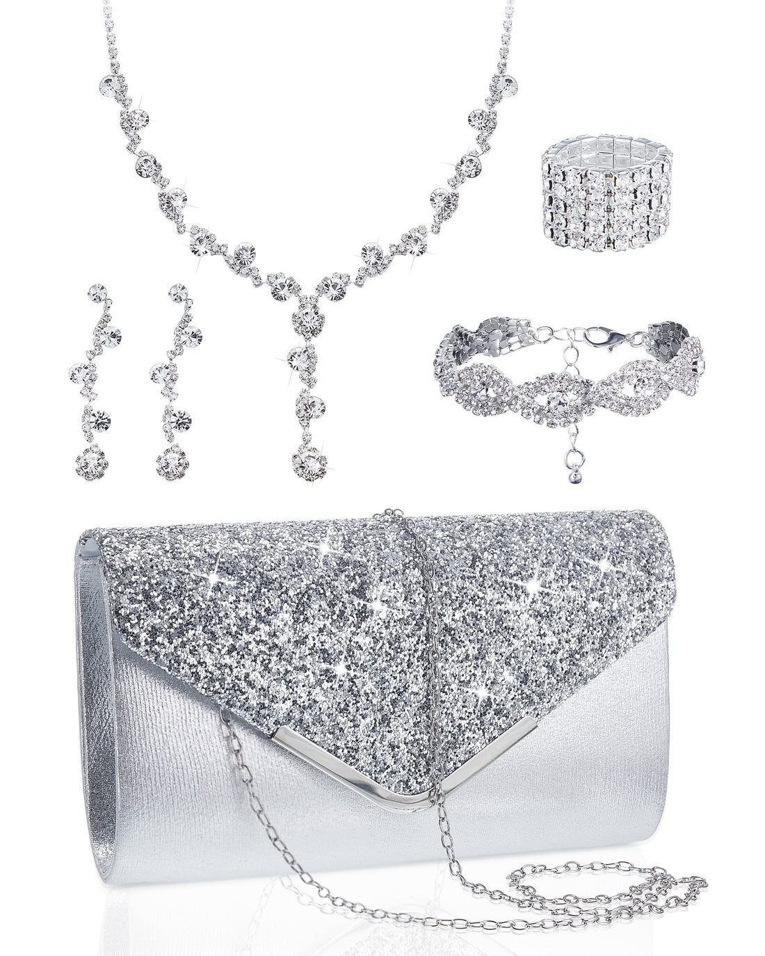 Rhinestone Purse Jewelry Set (Set of 5)