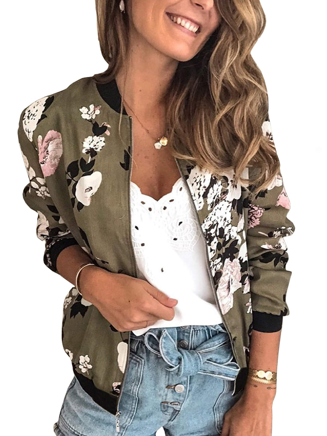 Floral Quilted Bomber Jacket