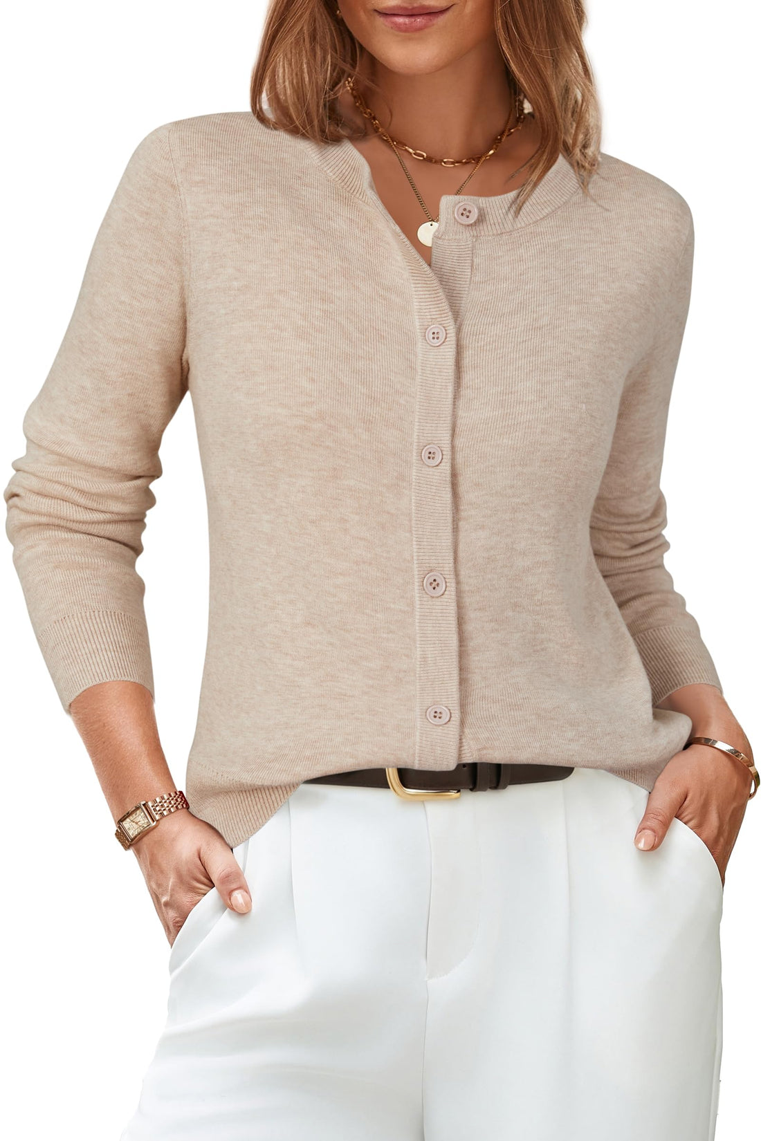 Soft Button-Down Knit Cardigan