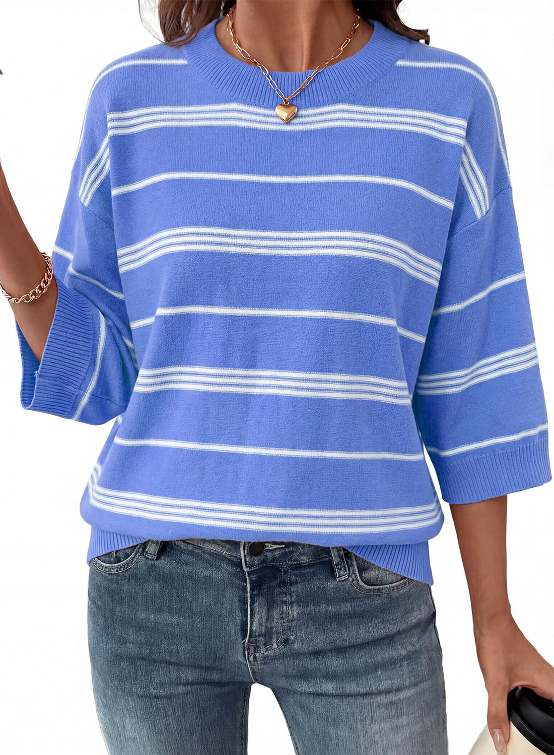 Striped Drop-Shoulder Sweater