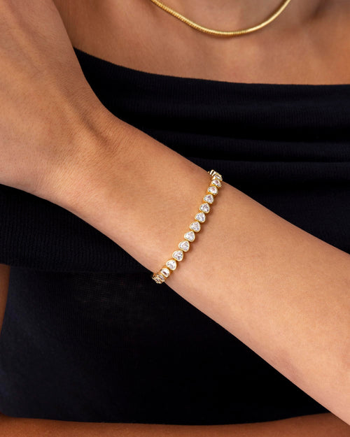 14K Gold-Plated Bezel Tennis Bracelet