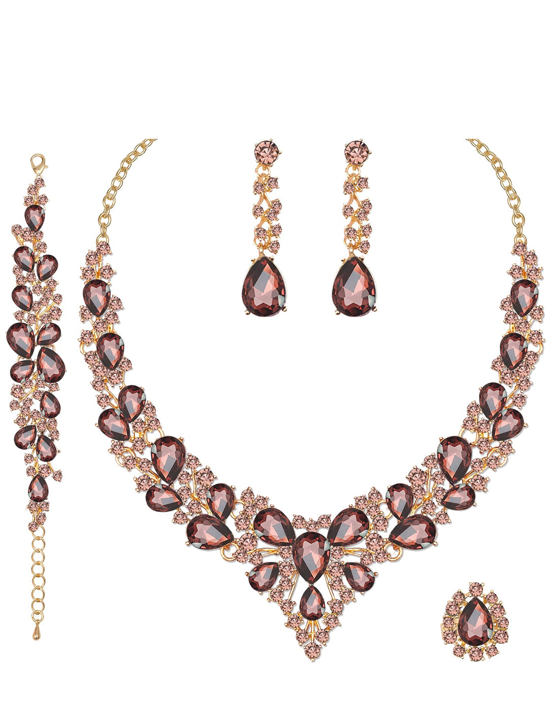 Crystal Bridal Jewelry Set (Set of 4)