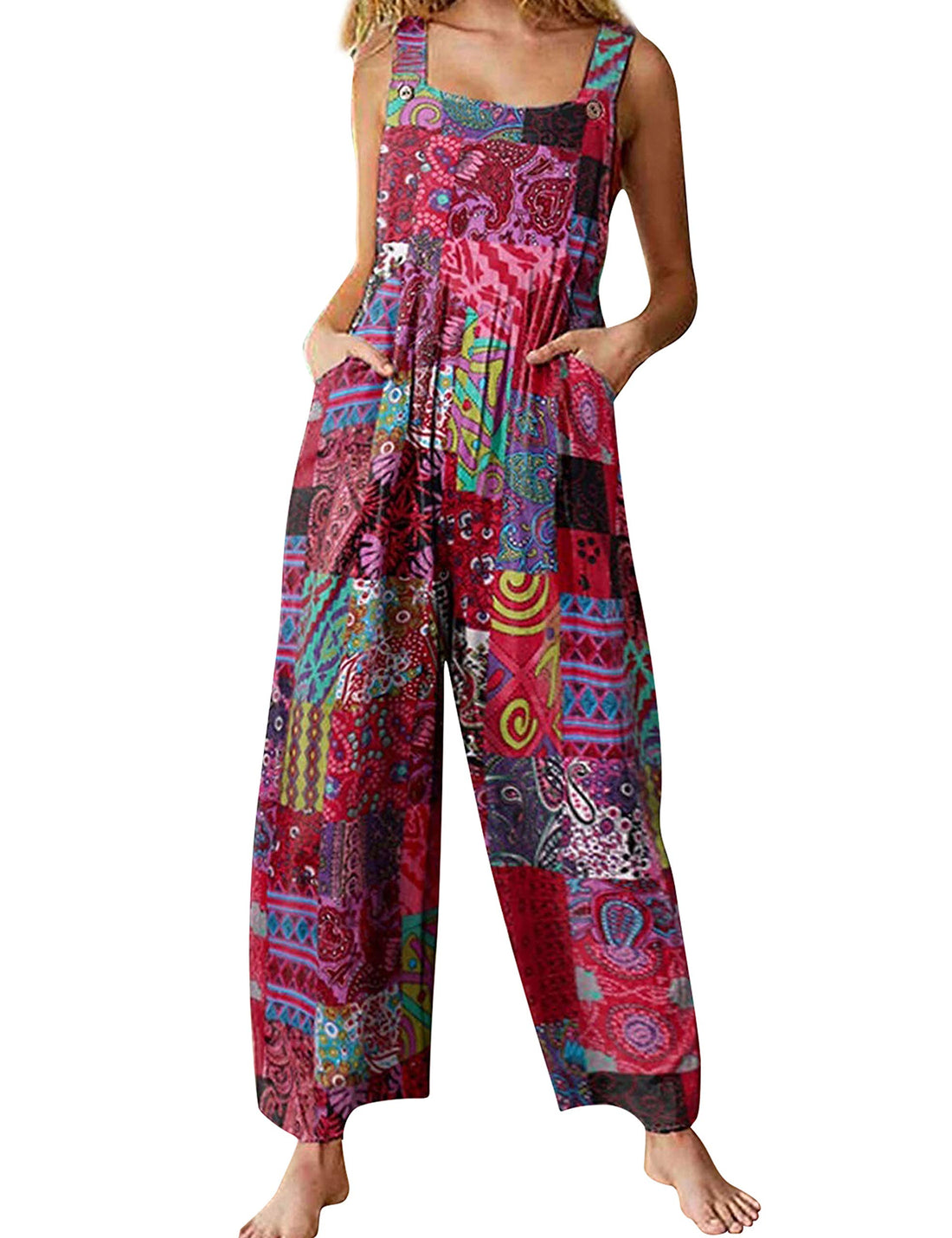 Boho Floral Wide-Leg Jumpsuit