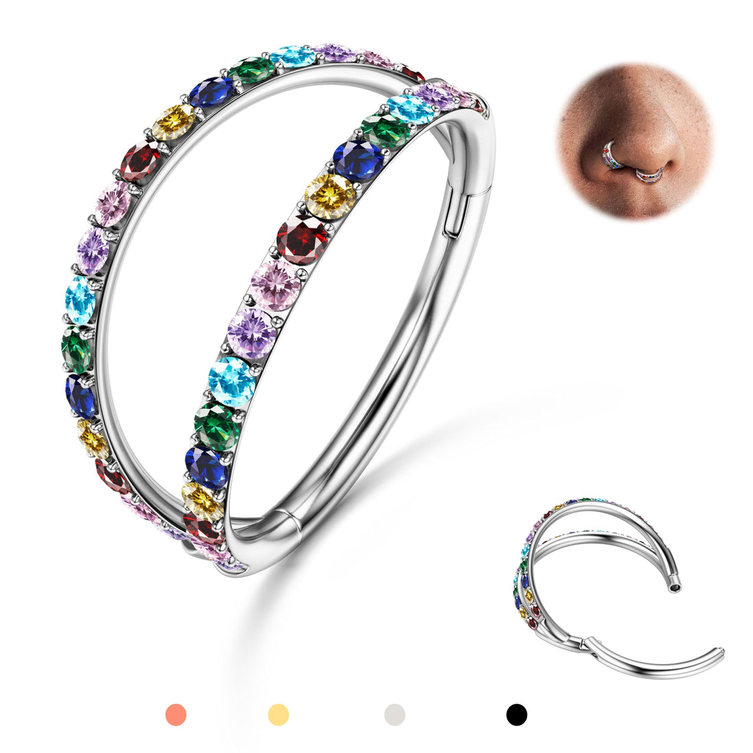 Double Hoop Nose Ring