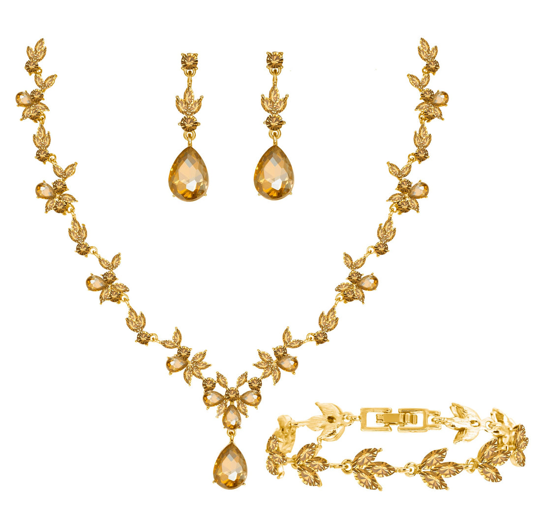 Floral Crystal Bridal Set