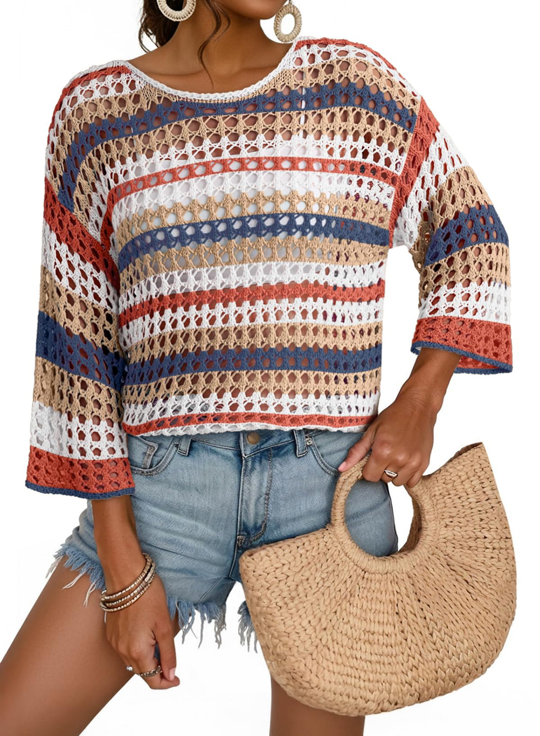Off-Shoulder Crochet Sweater