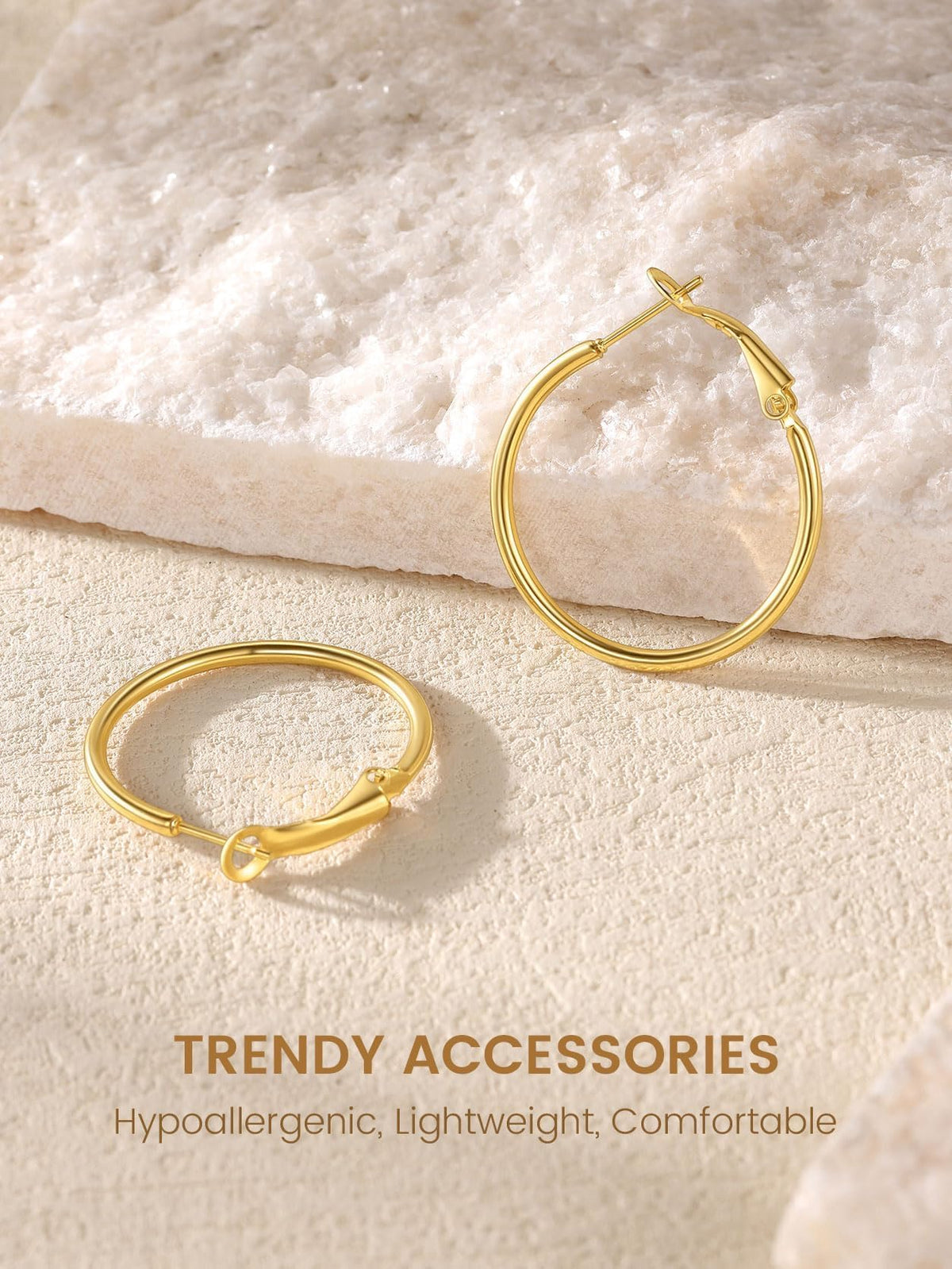 14K Gold-Plated Thin Small Hoops