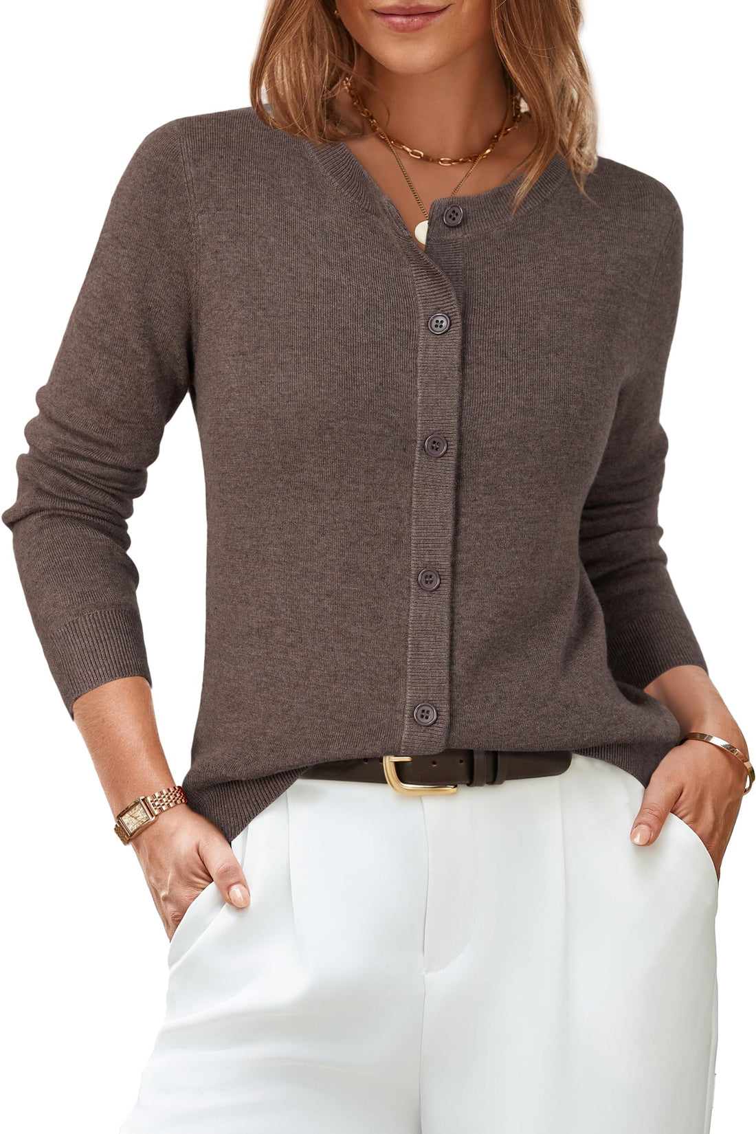 Cropped Button-Down Cardigan