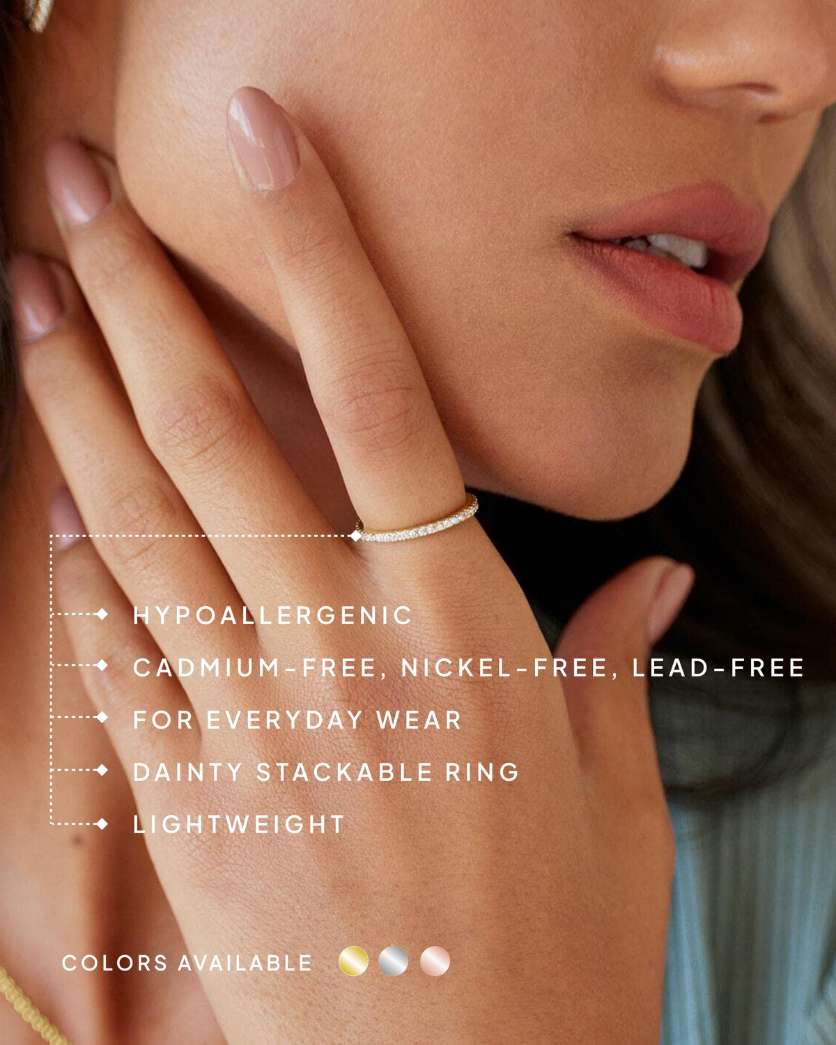 14K Gold-Plated Stackable CZ Ring