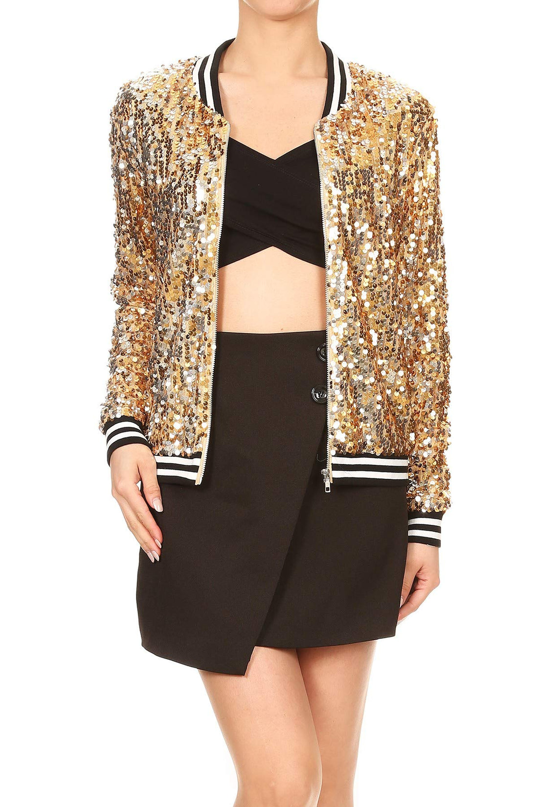Sequin Bomber Jacket