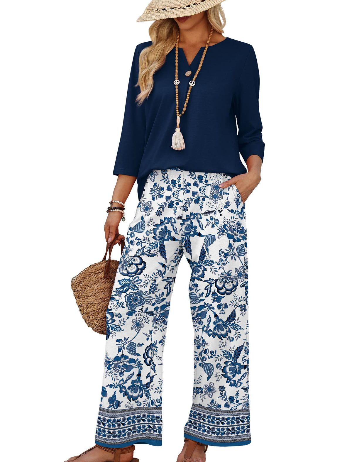 3/4 Sleeve Lounge Set