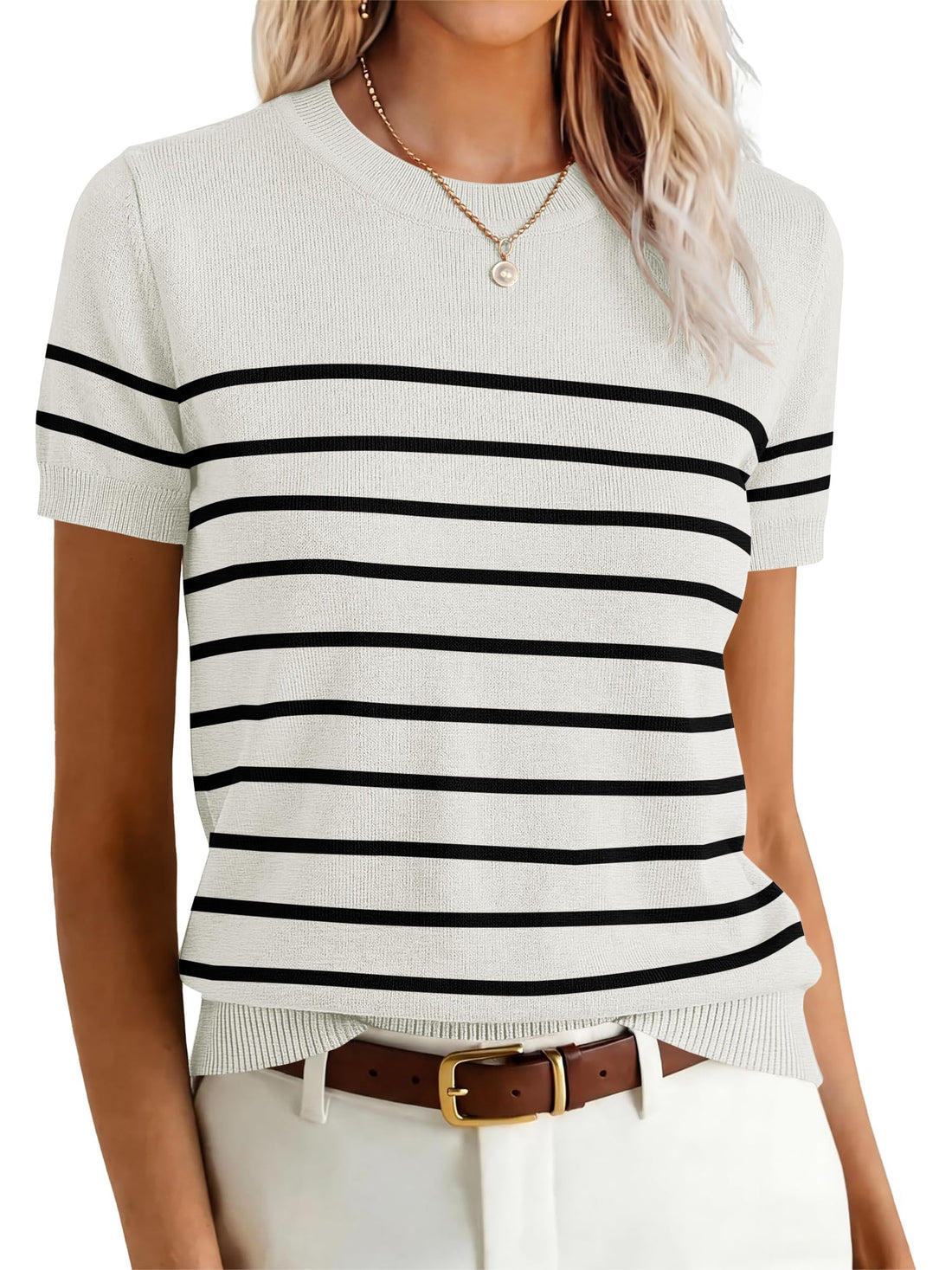 Wool Blend Crew Neck Sweater
