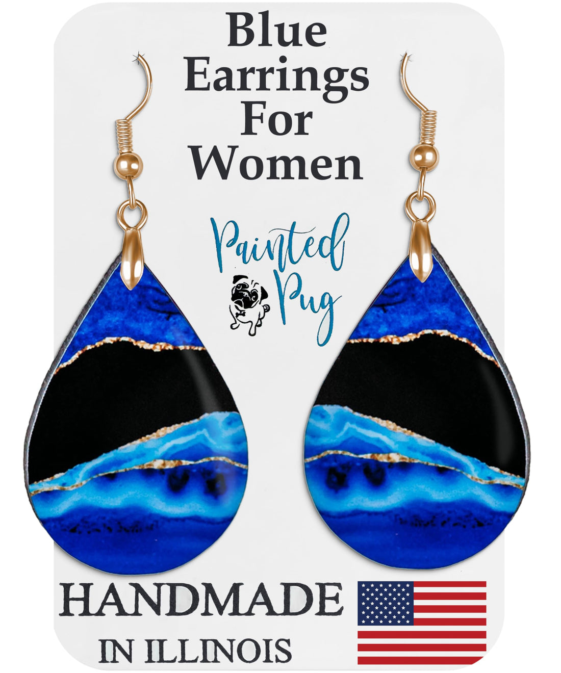 Wood Teardrop Drop Earrings