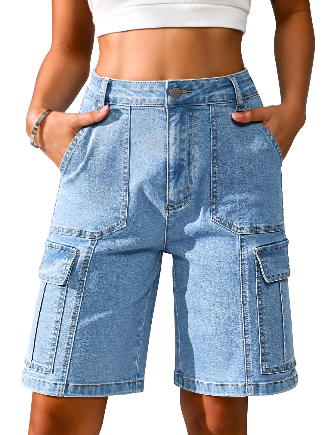 Bermuda Denim Cargo Shorts