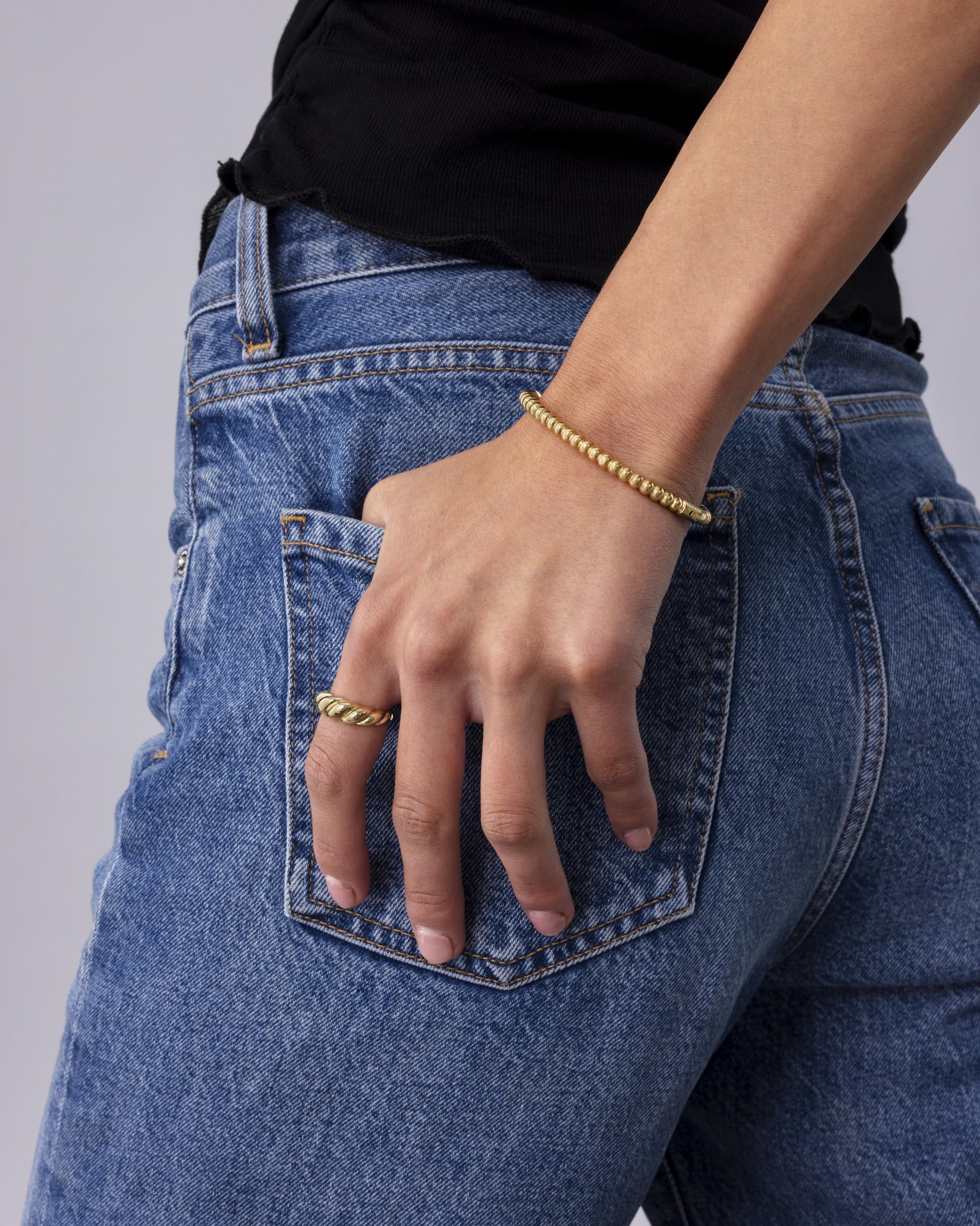 14K Gold-Plated Beaded Ball Bangle